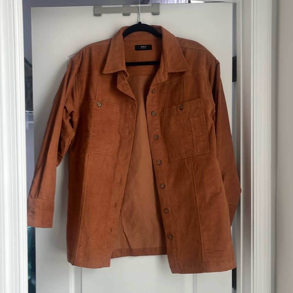 Able corduroy shacket.  Camel color. Size L